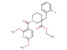 ethyl 1-[(2,6-dimethoxy-3-pyridinyl)carbonyl]-3-(2-fluorobenzyl)-3-piperidinecarboxylate
