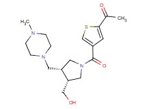 1-[4-({(3R*,4R*)-3-(hydroxymethyl)-4-[(4-methylpiperazin-1-yl)methyl]pyrrolidin-1-yl}carbonyl)-2-thienyl]ethanone