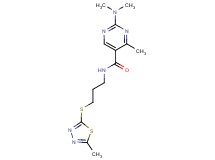 2-(dimethylamino)-4-methyl-N-{3-[(5-methyl-1,3,4-thiadiazol-2-yl)thio]propyl}-5-pyrimidinecarboxamide