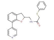 2-(phenylthio)-N-{[7-(4-pyridinyl)-2,3-dihydro-1-benzofuran-2-yl]methyl}acetamide