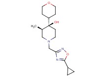 (3R*,4R*)-1-[(5-cyclopropyl-1,2,4-oxadiazol-3-yl)methyl]-3-methyl-4-(tetrahydro-2H-pyran-4-yl)-4-piperidinol