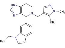 5-[(1,5-dimethyl-1H-pyrazol-4-yl)methyl]-4-(1-ethyl-1H-indol-6-yl)-4,5,6,7-tetrahydro-1H-imidazo[4,5-c]pyridine