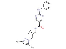 2-anilino-N-({1-[(3,5-dimethyl-1H-pyrazol-1-yl)methyl]cyclopropyl}methyl)pyrimidine-5-carboxamide