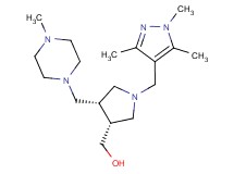 {(3R*,4S*)-4-[(4-methylpiperazin-1-yl)methyl]-1-[(1,3,5-trimethyl-1H-pyrazol-4-yl)methyl]pyrrolidin-3-yl}methanol
