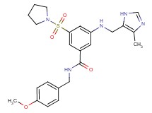 N-(4-methoxybenzyl)-3-{[(4-methyl-1H-imidazol-5-yl)methyl]amino}-5-(1-pyrrolidinylsulfonyl)benzamide