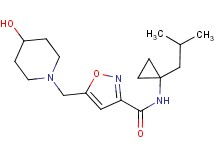 5-[(4-hydroxypiperidin-1-yl)methyl]-N-(1-isobutylcyclopropyl)isoxazole-3-carboxamide
