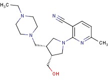 2-[(3R*,4R*)-3-[(4-ethylpiperazin-1-yl)methyl]-4-(hydroxymethyl)pyrrolidin-1-yl]-6-methylnicotinonitrile