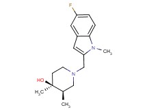 (3R*,4S*)-1-[(5-fluoro-1-methyl-1H-indol-2-yl)methyl]-3,4-dimethylpiperidin-4-ol