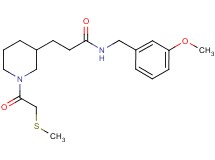 N-(3-methoxybenzyl)-3-{1-[(methylthio)acetyl]-3-piperidinyl}propanamide