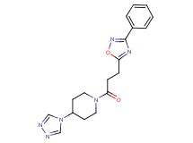 1-[3-(3-phenyl-1,2,4-oxadiazol-5-yl)propanoyl]-4-(4H-1,2,4-triazol-4-yl)piperidine