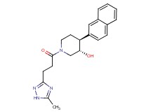 (3S*,4S*)-1-[3-(5-methyl-1H-1,2,4-triazol-3-yl)propanoyl]-4-(2-naphthyl)piperidin-3-ol