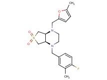 (4aS*,7aR*)-1-(4-fluoro-3-methylbenzyl)-4-[(5-methyl-2-furyl)methyl]octahydrothieno[3,4-b]pyrazine 6,6-dioxide