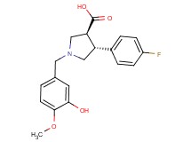 (3S*,4R*)-4-(4-fluorophenyl)-1-(3-hydroxy-4-methoxybenzyl)pyrrolidine-3-carboxylic acid