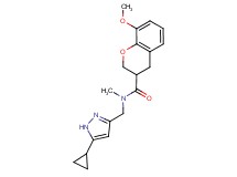 N-[(5-cyclopropyl-1H-pyrazol-3-yl)methyl]-8-methoxy-N-methyl-3-chromanecarboxamide