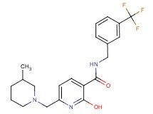 2-hydroxy-6-[(3-methyl-1-piperidinyl)methyl]-N-[3-(trifluoromethyl)benzyl]nicotinamide