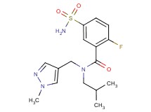 5-(aminosulfonyl)-2-fluoro-N-isobutyl-N-[(1-methyl-1H-pyrazol-4-yl)methyl]benzamide