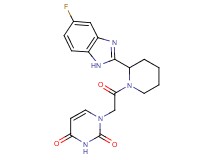 1-{2-[2-(5-fluoro-1H-benzimidazol-2-yl)-1-piperidinyl]-2-oxoethyl}-2,4(1H,3H)-pyrimidinedione