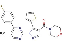 4-{[1-[4-(4-fluorophenyl)-5-methyl-2-pyrimidinyl]-5-(2-thienyl)-1H-pyrazol-4-yl]carbonyl}morpholine