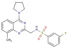 3-fluoro-N-{[8-methyl-4-(1-pyrrolidinyl)-2-quinazolinyl]methyl}benzenesulfonamide