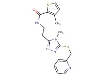 3-methyl-N-(2-{4-methyl-5-[(2-pyridinylmethyl)thio]-4H-1,2,4-triazol-3-yl}ethyl)-2-thiophenecarboxamide