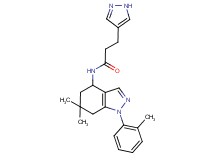 N-[6,6-dimethyl-1-(2-methylphenyl)-4,5,6,7-tetrahydro-1H-indazol-4-yl]-3-(1H-pyrazol-4-yl)propanamide