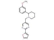 2-(2-furyl)-5-{[2-(3-methoxyphenyl)-1-piperidinyl]methyl}pyrimidine