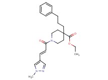 ethyl 1-[(2E)-3-(1-methyl-1H-pyrazol-4-yl)-2-propenoyl]-4-(3-phenylpropyl)-4-piperidinecarboxylate