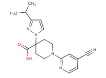 1-(4-cyanopyridin-2-yl)-4-(3-isopropyl-1H-pyrazol-1-yl)piperidine-4-carboxylic acid