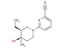 6-[(3S*,4R*)-3-ethyl-4-hydroxy-4-methylpiperidin-1-yl]pyridine-2-carbonitrile