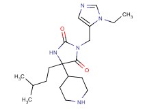 3-[(1-ethyl-1H-imidazol-5-yl)methyl]-5-(3-methylbutyl)-5-(4-piperidinyl)-2,4-imidazolidinedione dihydrochloride