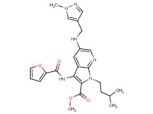 methyl 3-(2-furoylamino)-1-(3-methylbutyl)-5-{[(1-methyl-1H-pyrazol-4-yl)methyl]amino}-1H-pyrrolo[2,3-b]pyridine-2-carboxylate