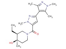 (3S*,4R*)-3-ethyl-4-methyl-1-[(1,1',3',5'-tetramethyl-1H,1'H-3,4'-bipyrazol-5-yl)carbonyl]piperidin-4-ol