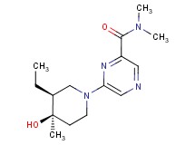 6-[(3S*,4R*)-3-ethyl-4-hydroxy-4-methylpiperidin-1-yl]-N,N-dimethylpyrazine-2-carboxamide
