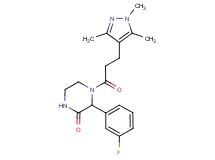 3-(3-fluorophenyl)-4-[3-(1,3,5-trimethyl-1H-pyrazol-4-yl)propanoyl]piperazin-2-one
