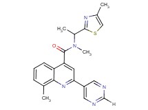 N,8-dimethyl-N-[1-(4-methyl-1,3-thiazol-2-yl)ethyl]-2-pyrimidin-5-ylquinoline-4-carboxamide