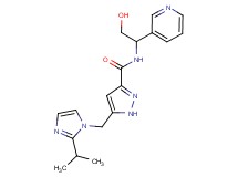 N-(2-hydroxy-1-pyridin-3-ylethyl)-5-[(2-isopropyl-1H-imidazol-1-yl)methyl]-1H-pyrazole-3-carboxamide