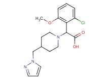 (2-chloro-6-methoxyphenyl)[4-(1H-pyrazol-1-ylmethyl)piperidin-1-yl]acetic acid