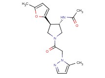 N-{(3S*,4R*)-4-(5-methyl-2-furyl)-1-[(5-methyl-1H-pyrazol-1-yl)acetyl]-3-pyrrolidinyl}acetamide
