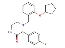 4-[2-(cyclopentyloxy)benzyl]-3-(4-fluorophenyl)piperazin-2-one