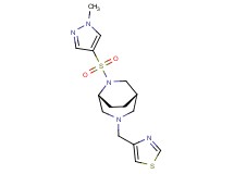 (1S*,5R*)-6-[(1-methyl-1H-pyrazol-4-yl)sulfonyl]-3-(1,3-thiazol-4-ylmethyl)-3,6-diazabicyclo[3.2.2]nonane