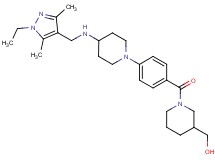 {1-[4-(4-{[(1-ethyl-3,5-dimethyl-1H-pyrazol-4-yl)methyl]amino}-1-piperidinyl)benzoyl]-3-piperidinyl}methanol