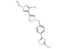 3-(4-{[4-(1-ethyl-3-methyl-1H-pyrazol-4-yl)-1H-1,2,3-triazol-1-yl]methyl}phenyl)-5-methyl-1,2,4-oxadiazole