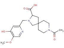 8-acetyl-2-[(4-hydroxy-5-methoxy-2-pyridinyl)methyl]-2,8-diazaspiro[4.5]decane-3-carboxylic acid