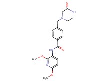 N-(2,6-dimethoxypyridin-3-yl)-4-[(3-oxopiperazin-1-yl)methyl]benzamide