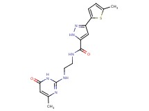 N-{2-[(4-methyl-6-oxo-1,6-dihydro-2-pyrimidinyl)amino]ethyl}-3-(5-methyl-2-thienyl)-1H-pyrazole-5-carboxamide