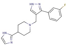 1-{[3-(3-fluorophenyl)-1H-pyrazol-4-yl]methyl}-4-(1H-imidazol-2-yl)piperidine