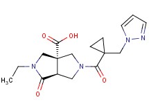 (3aR*,6aS*)-2-ethyl-1-oxo-5-{[1-(1H-pyrazol-1-ylmethyl)cyclopropyl]carbonyl}hexahydropyrrolo[3,4-c]pyrrole-3a(1H)-carboxylic acid