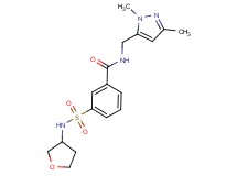 N-[(1,3-dimethyl-1H-pyrazol-5-yl)methyl]-3-[(tetrahydrofuran-3-ylamino)sulfonyl]benzamide
