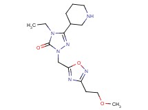 4-ethyl-2-{[3-(2-methoxyethyl)-1,2,4-oxadiazol-5-yl]methyl}-5-(3-piperidinyl)-2,4-dihydro-3H-1,2,4-triazol-3-one hydrochloride