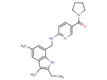 N-[(2-ethyl-3,5-dimethyl-1H-indol-7-yl)methyl]-5-(pyrrolidin-1-ylcarbonyl)pyridin-2-amine